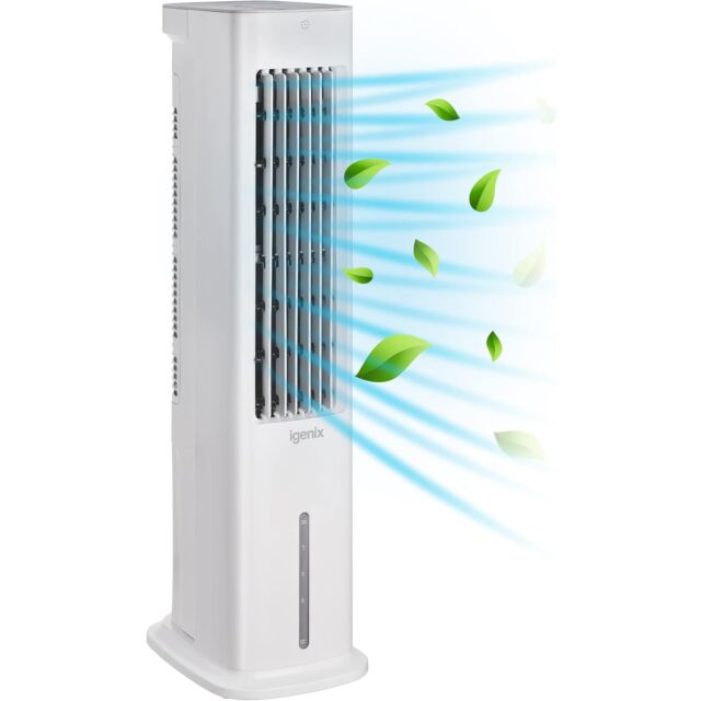 IGENIX IG9706 Air Cooler With Remote, Led Display, 3 Fan Speeds With Oscillation Function, 7 Hour Ti