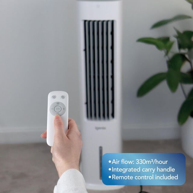 IGENIX IG9706 Air Cooler With Remote, Led Display, 3 Fan Speeds With Oscillation Function, 7 Hour Ti