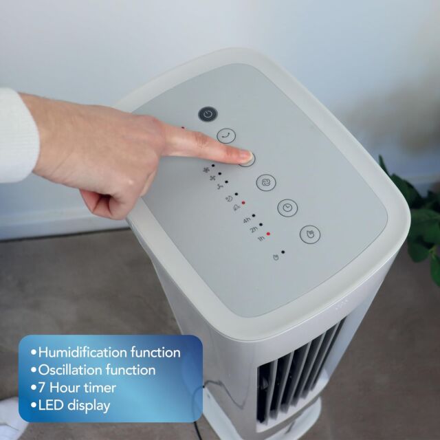 IGENIX IG9706 Air Cooler With Remote, Led Display, 3 Fan Speeds With Oscillation Function, 7 Hour Ti