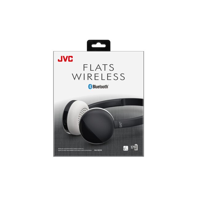 Jvc HAS22WBUX Flats Wireless Bluetooth On Ear Headphones - Black