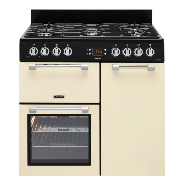 Leisure CK90G232C 90cm Gas Rangecooker with Double Oven and Gas Hob - Cream