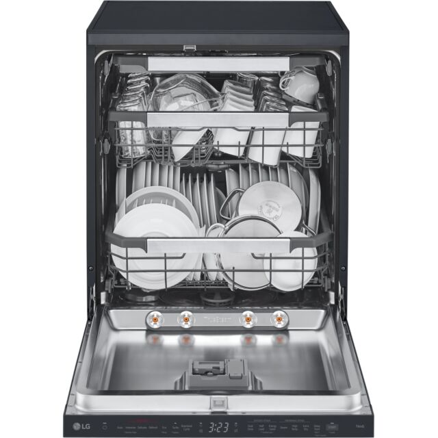 LG DF587HMS 14 Place Ruesteam Quadwash Wifi Connected Dishwasher - Matte Black 