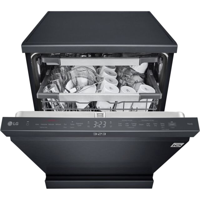 LG DF587HMS 14 Place Ruesteam Quadwash Wifi Connected Dishwasher - Matte Black 