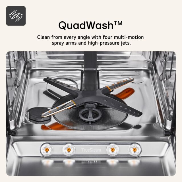 LG DF587HMS 14 Place Ruesteam Quadwash Wifi Connected Dishwasher - Matte Black 