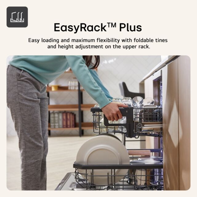 LG DF587HMS 14 Place Ruesteam Quadwash Wifi Connected Dishwasher - Matte Black 