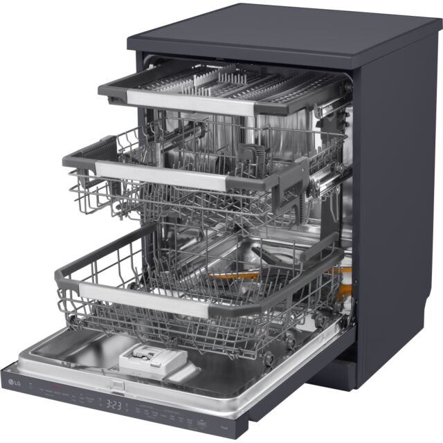 LG DF587HMS 14 Place Ruesteam Quadwash Wifi Connected Dishwasher - Matte Black 