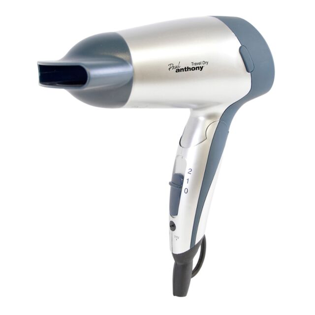 lloytron H1010SV Silver/Grey 1200W Dual Voltage Folding Travel Hair Dryer With 2 Heat Settings And S