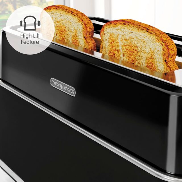 Morphy Richards 245744 Signature Long Slot 4 Slice Toaster - Black