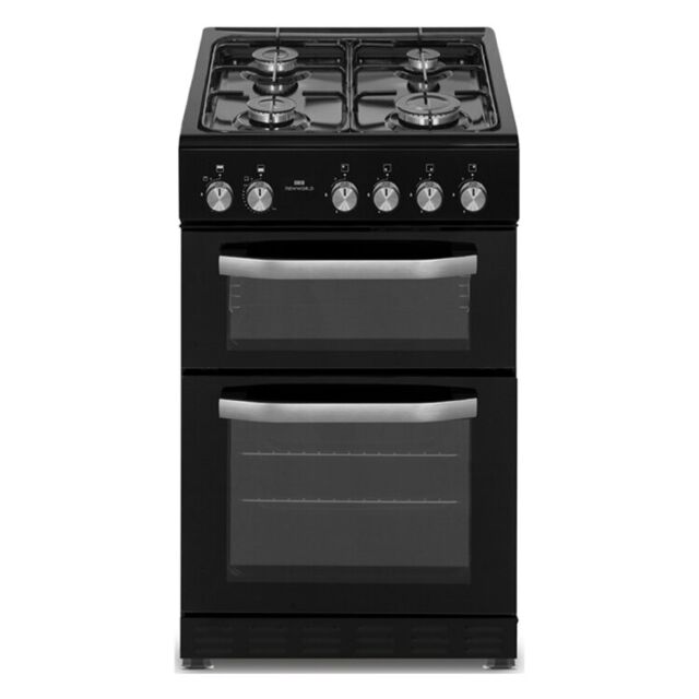 New World NWMID53GB 50Cm Black Twin Cavity Gas Cooker