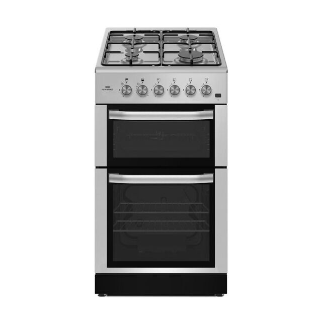 New World NWMID53GS 50Cm Twin Cavity Gas Cooker - Silver