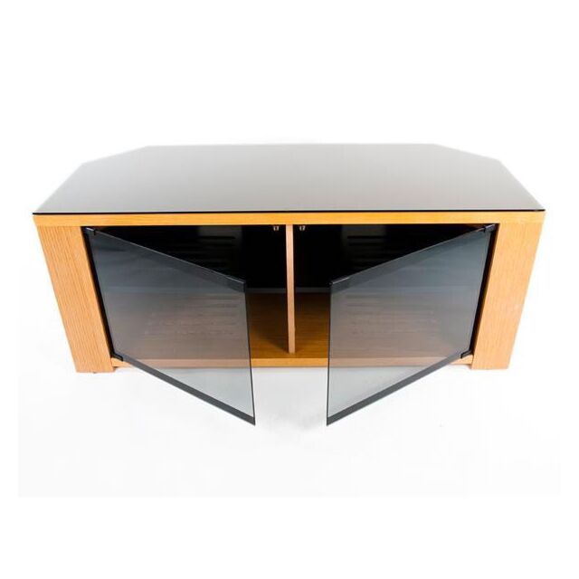 Optimum International EDGE1150CABNO 1150Mm Oak Stand Storage/Smoked Glass Doors