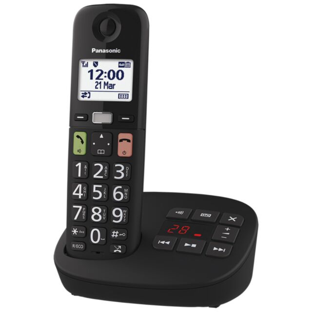 Panasonic KXTGU130EB Big Button Digital Cordless Telephone - Single