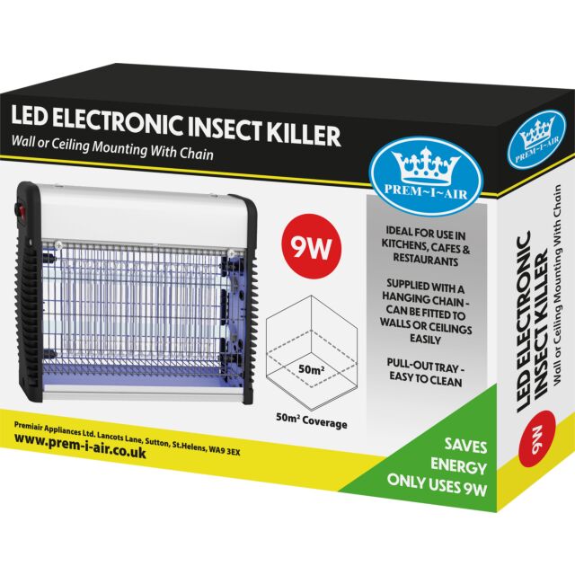 Prem-i-air EH1340 Fly Killer 2 X 4.5W Led T5 Tubes With Hanging Chain For Areas Up To 50 Sqm