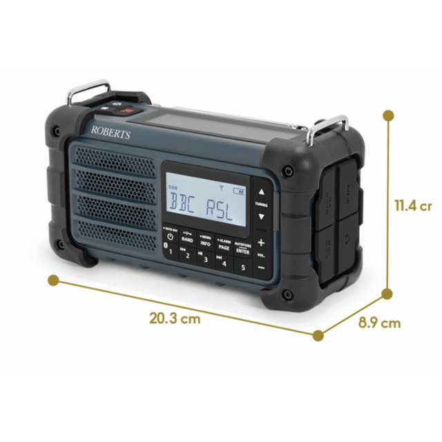 Roberts Radio SOLARDAB99 Dab+/Fm Multi-Powered Portable Radio With Bluetooth, Built In Torch