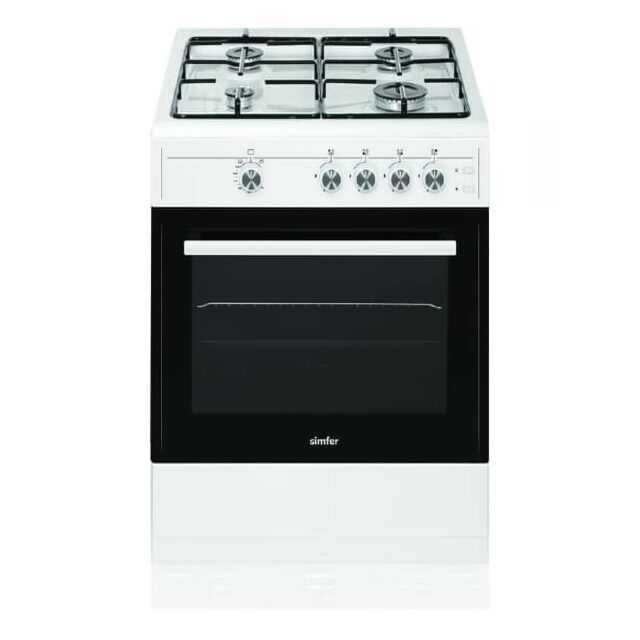Simfer SIM61GW 60Cm White Single Cavity Gas Cooker