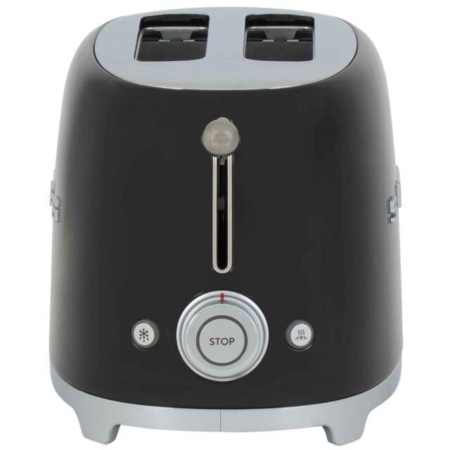 smeg TSF01BLUK 2 Slice 50'S Retro Style Black Toaster