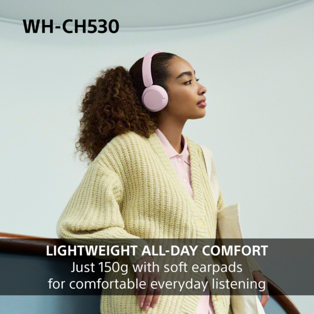 Sony WHCH530P.CE7 Wireless Over Ear Headphones Pink