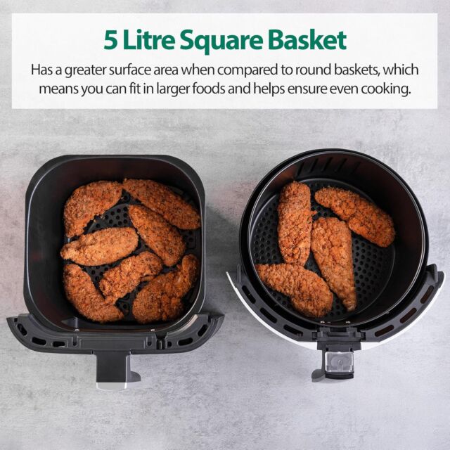 Statesman SKAF05015BK 5L Digital Air Fryer 8 Pre Set Cooking Programes