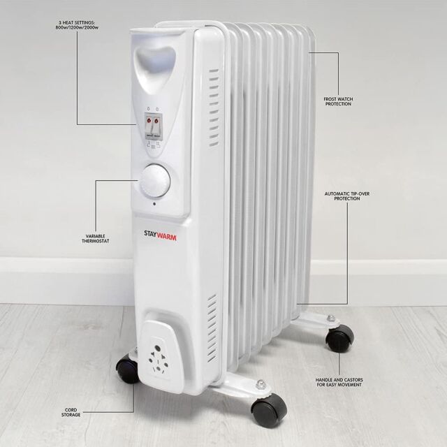 STAYWARM F2603GR 2000W 9 Fil Oil Radiator