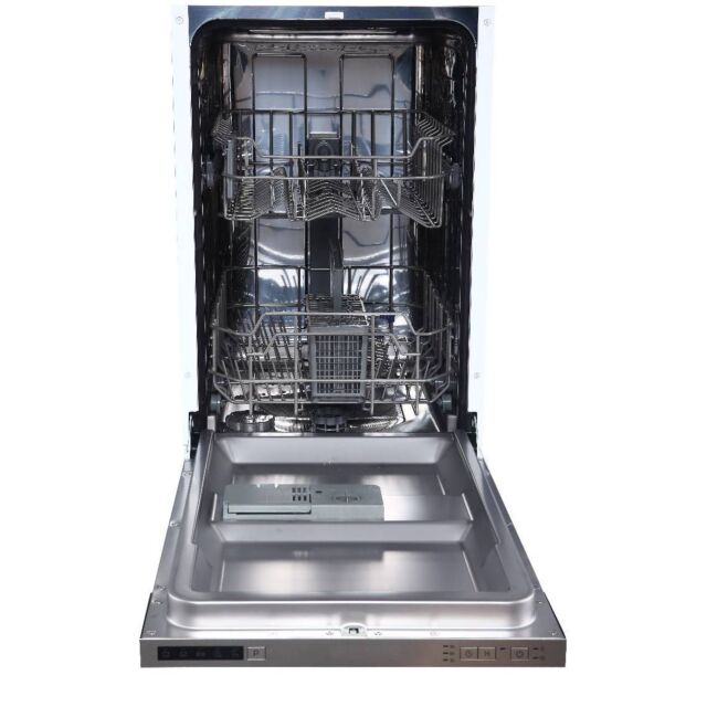 Teknix TBD455 9 Place Slimline Intergrated Dishwaher, E Rated, 5 Programme
