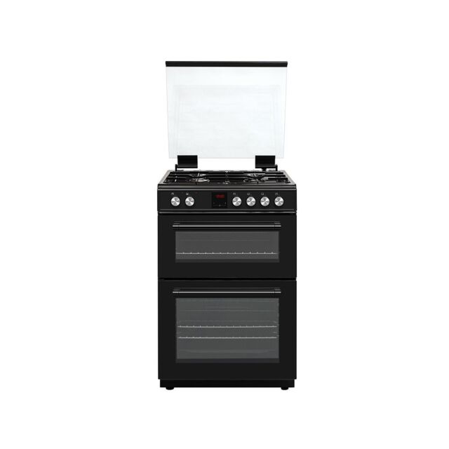 Teknix TKGD60B 60Cm Gas Lidded Double Oven Cooker (Lpg Jets Inc) - Black