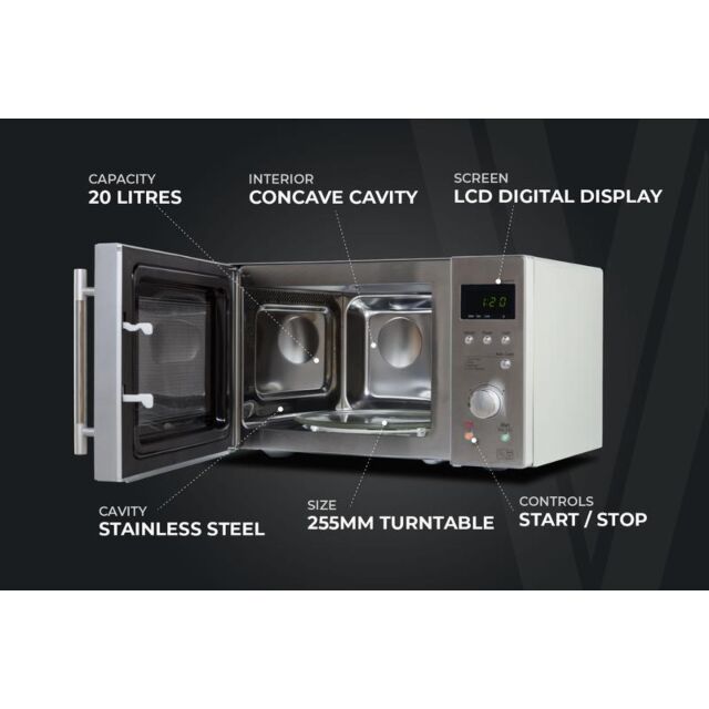 Tower KOR6N7RST 20L 800W S/S Touch & Dial Control Microwave