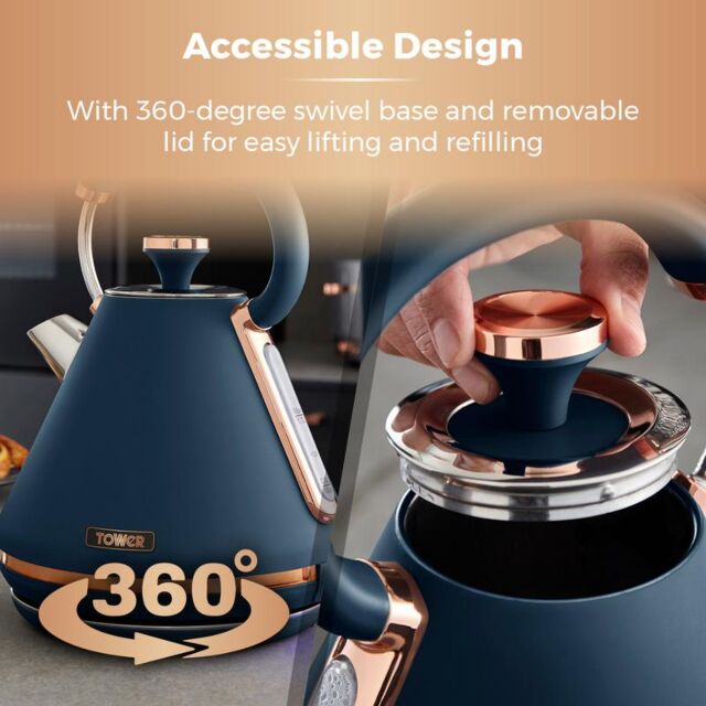 Tower T10044MNB Cavaletto 3Kw 1.7L Pyramid Kettle Midnight Blue