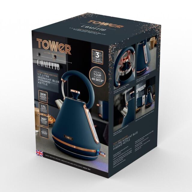 Tower T10044MNB Cavaletto 3Kw 1.7L Pyramid Kettle Midnight Blue