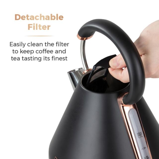 Tower T10044RG Cavaletto 3Kw 1.7L Pyramid Kettle Black