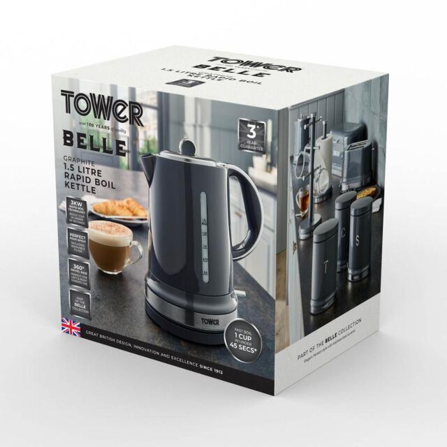 Tower T10049GRP Belle Collection 1.5 Litre Kettle Grey