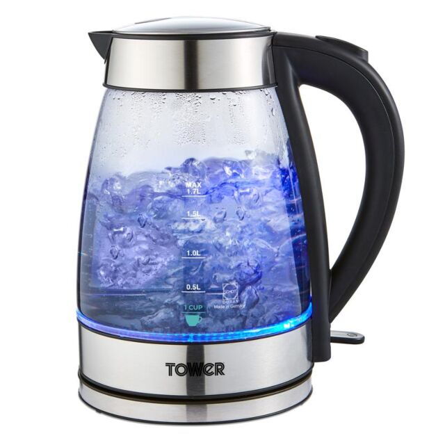 Tower T10058 1.7L Stainless Steel Glass Kettle