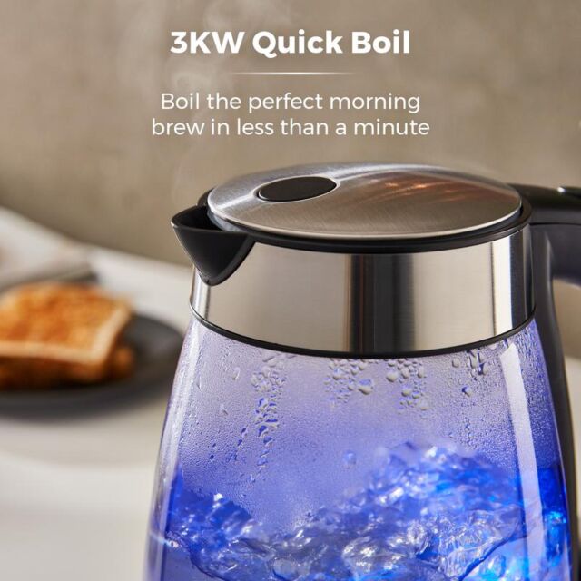 Tower T10058 1.7L Stainless Steel Glass Kettle