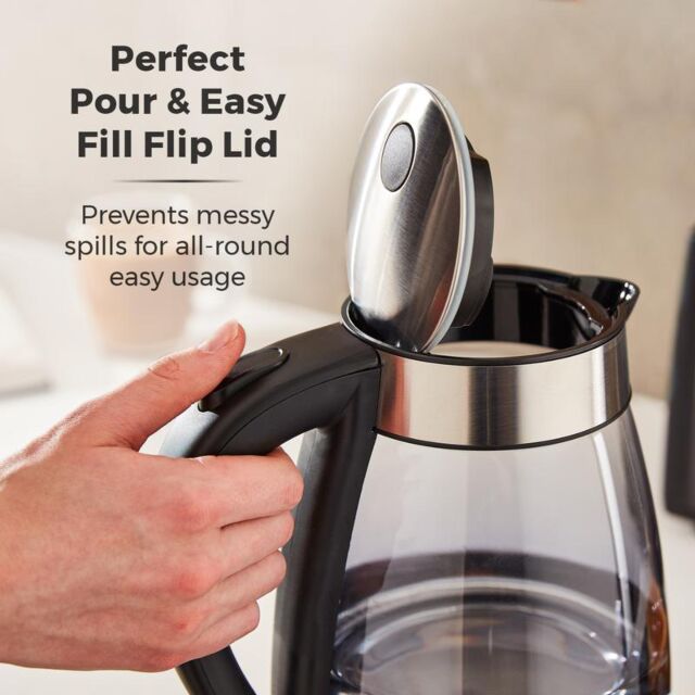 Tower T10058 1.7L Stainless Steel Glass Kettle