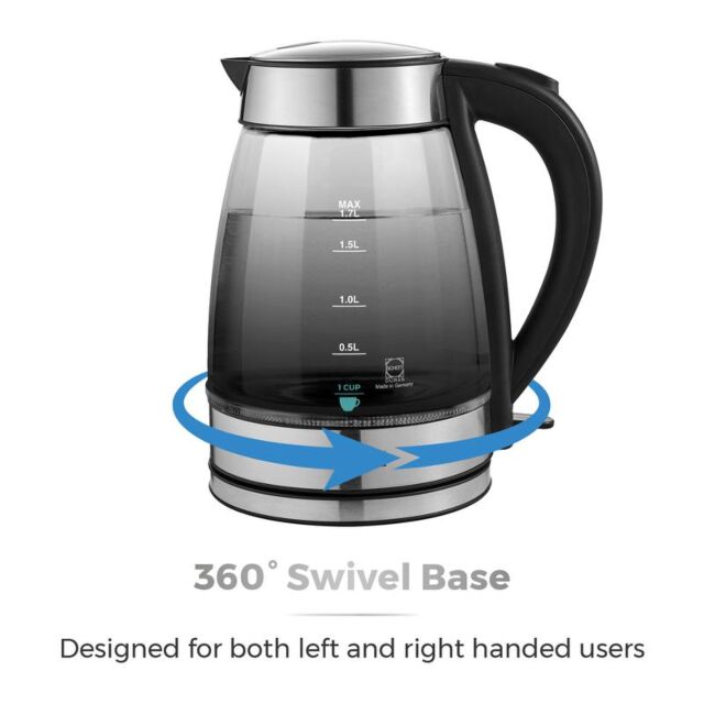 Tower T10058 1.7L Stainless Steel Glass Kettle