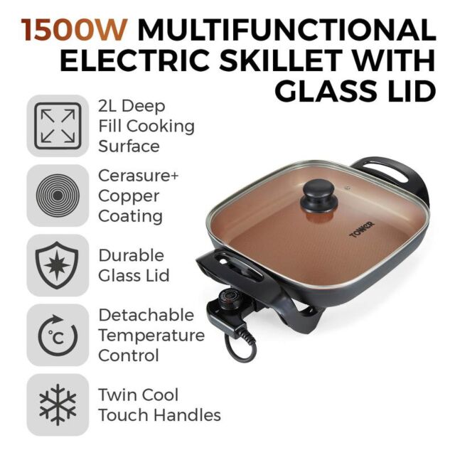Tower T14036COP Cerasure+ Copper Electric Teppanyaki Grill Copper