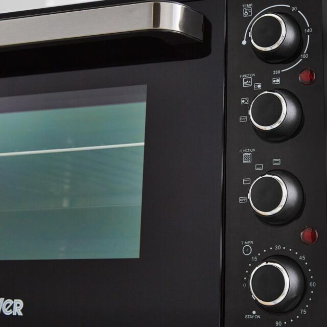 Tower T14044 32L Mini Oven With Hot Plates Black With Silver Accents