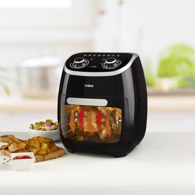 Tower T17038 Vortx 2000W 11L 5-In-1 Manual Air Fryer Oven With Rotisserie