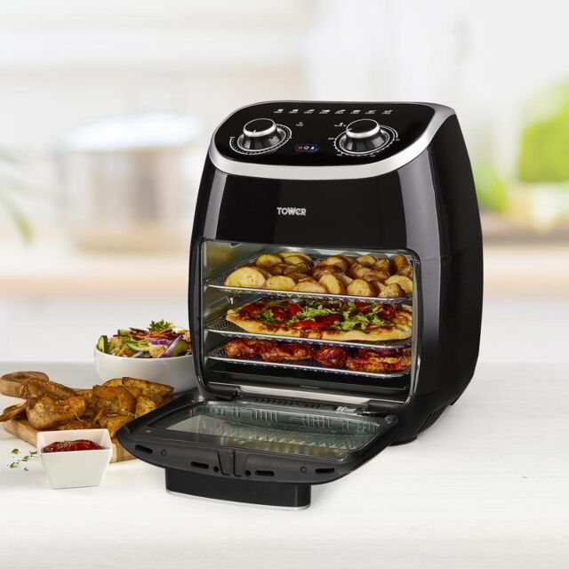 Tower T17038 Vortx 2000W 11L 5-In-1 Manual Air Fryer Oven With Rotisserie