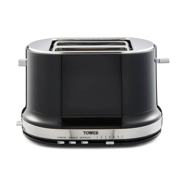 Tower T20043NOR Belle Collection 2 Slice Toaster Black