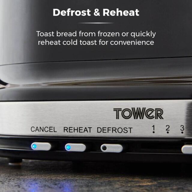 Tower T20043NOR Belle Collection 2 Slice Toaster Black