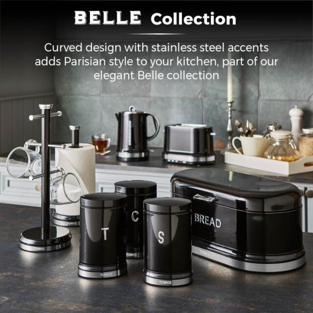 Tower T20043NOR Belle Collection 2 Slice Toaster Black