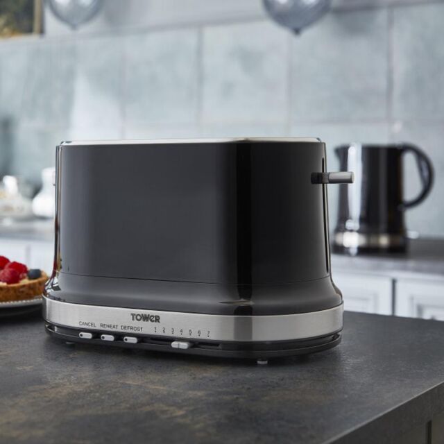Tower T20043NOR Belle Collection 2 Slice Toaster Black