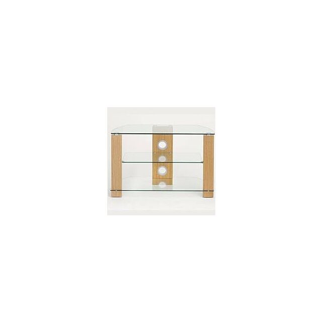 TTAP L630-600/3OC Vision 3-Shelf Glass TV Stand In Oak And Clear Glass