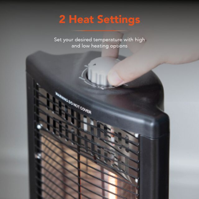 Warmlite WL42013 1Kw Carbon Heater With Oscillation Black