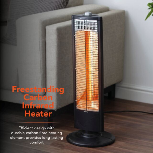 Warmlite WL42013 1Kw Carbon Heater With Oscillation Black
