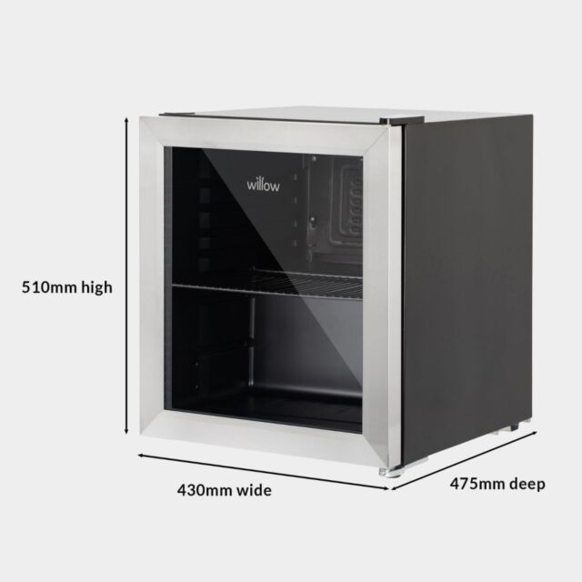Willow WBC48SS 48L Table Top Beverage Cooler, Stainless Steel