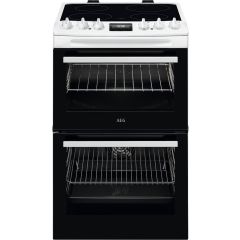 AEG CCX1530ACW 55Cm Double Oven Electric Cooker With Ceramic Hob - White