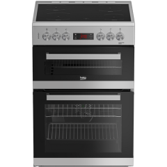 Beko EDC634S 60Cm Silver Ceramic D/Oven Fan Cooker