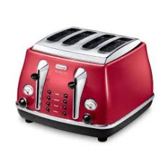 Delonghi CTOM4003-R Delonghi (Red) Micalite Icona 4slice Toaster