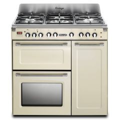 Delonghi D3VR908DF Vintage Three Cavity Dual Fuel Range Cream Inc LPG Jets